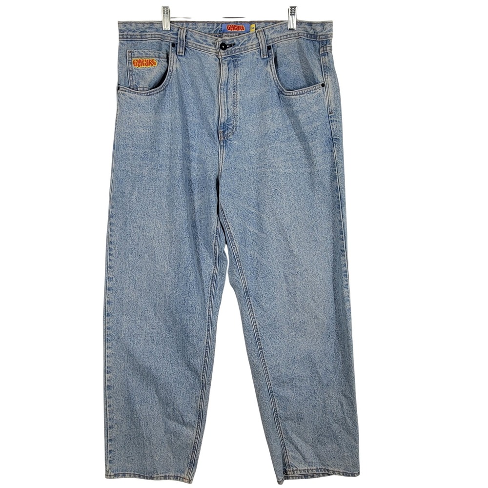 Empyre Relax Jeans Mens 38 Light Wash Denim 90s Y2K Baggy Skate Streetwear